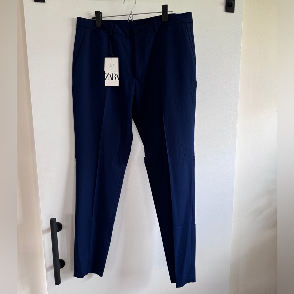 Zara NWT navy slim fit suit pant 34